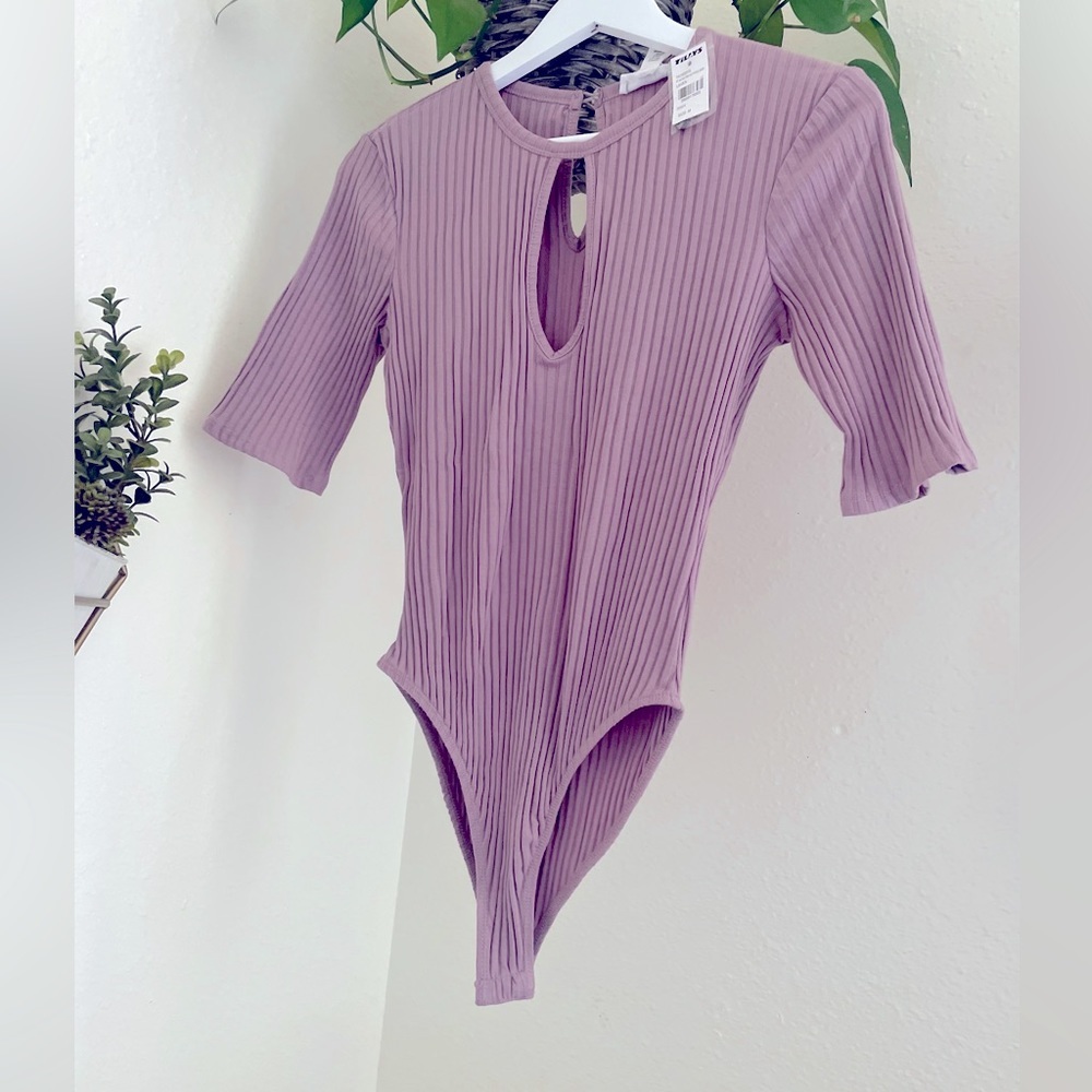 NWT Tillys Purple Crossover Bodysuit Size M